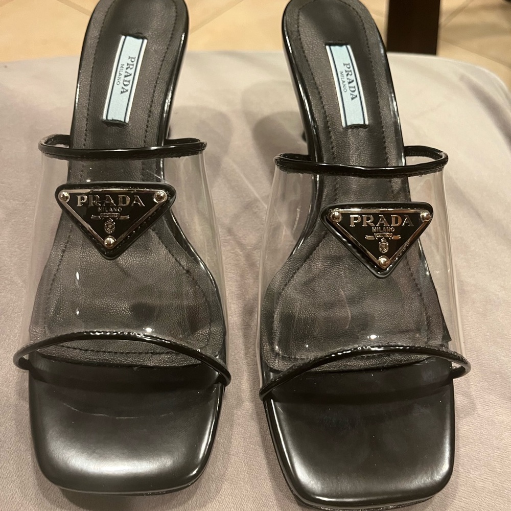 Prada Ciabatte clear slide sandal
